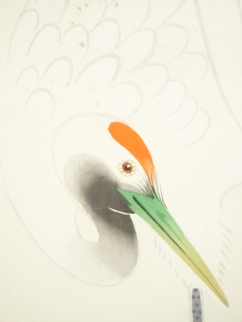 道具 ] - 道具 春山筆 双鶴 肉筆絹本掛軸（共箱） | ネットショップ圭